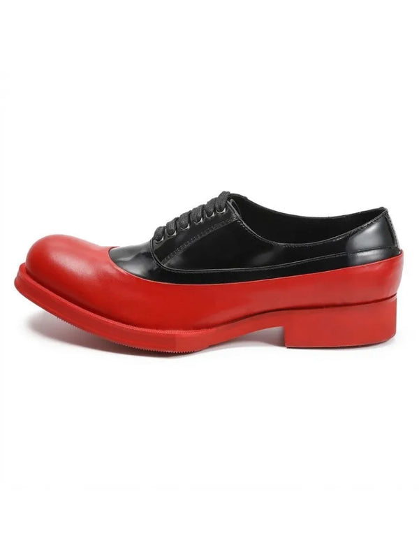 Luxury Mens Dress Shoes Platform Lace Up Genuine Leather Oxfords Real Cowhide Business Work Formal Shoes Black Red Wedding Shoes