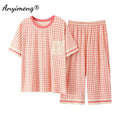 Plus Size Women's Capri Pants Pajamas Sets Polka Dot | SAMAG