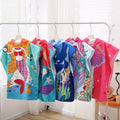 1 Cartoon Hooded Bathrobe Suitable for Boys and Girls, Can Be Unfolded into a Flat Blanket, Polyester Fiber Bath Towel, Children's Small Cape, Water-Absorbent Quick-Dry Beach Towel, Cute Cartoon Swimming Bathrobe for Babies,