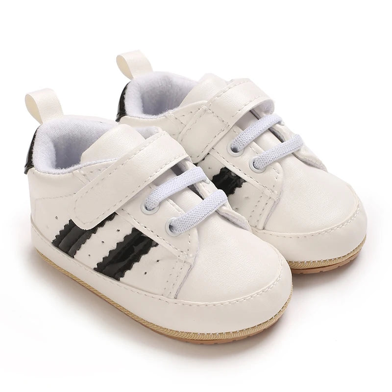 Baby Shoes For Men And Women Aged 0-1 In Spring And Autumn PU Leather Casual Sports Soft Soled Baby Walking Shoes