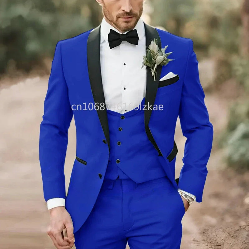Elegant Light Green Formal Wedding Men Suit Groom Tuxedo Prom Slim Fit Blazer Hombre High Quality Custom 3 Piece Costume Homme