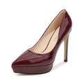 Europe and America Single Shoes 12CM Stiletto Shallow Mouth Pointed High Heels Thick Bottom Career Work Women's Pumps Size 35-46