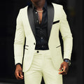 Men's slim-fit Suit 2-piece Wedding Groom Tuxedo Shawl | SAMAG