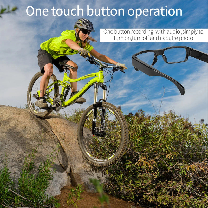Portable Transparent Glasses with Camera Outdoor 1080P Sport Mini Camera Shooting HD Video Recorder Glasses Driving Bike Riding