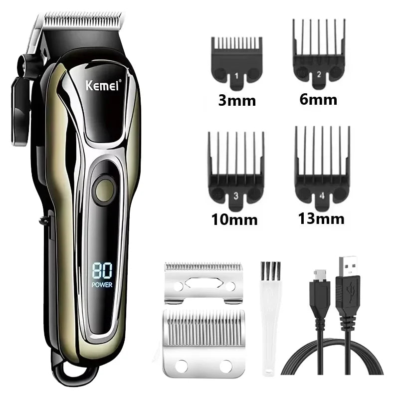 Kemei PG1990A Rechargeable Men's Hair Clipper Professional Cordless Men Hair Trimmer Hair Cutting Machine Barber for Men