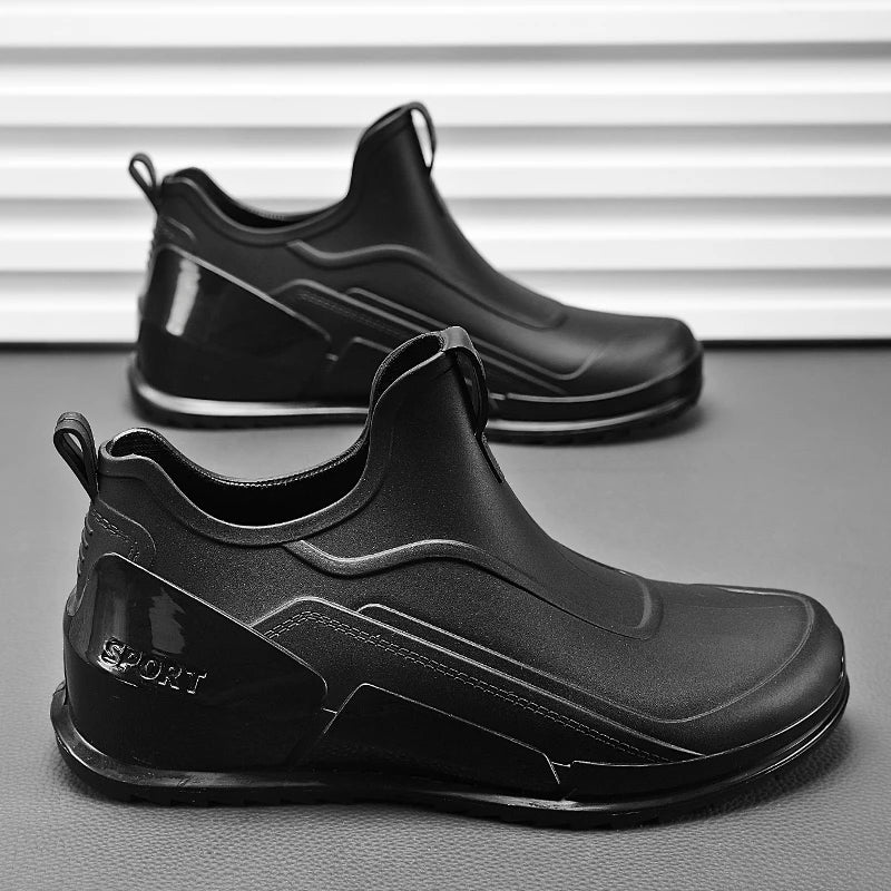 Men's rain shoes four seasons new soft sole anti-slip waterproof outdoor casual fishing water shoes chef kitchen work rain boots
