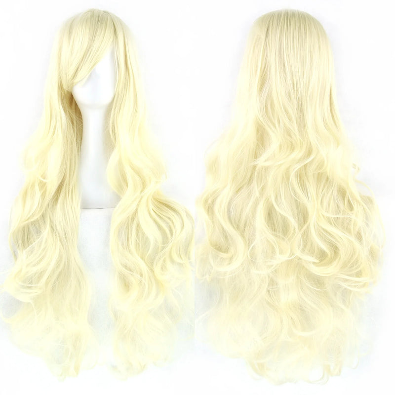 Soowee Curly Long Synthetic Hair Green Wig Hairpiece Pink Black Party Hair Cosplay Wigs for Women
