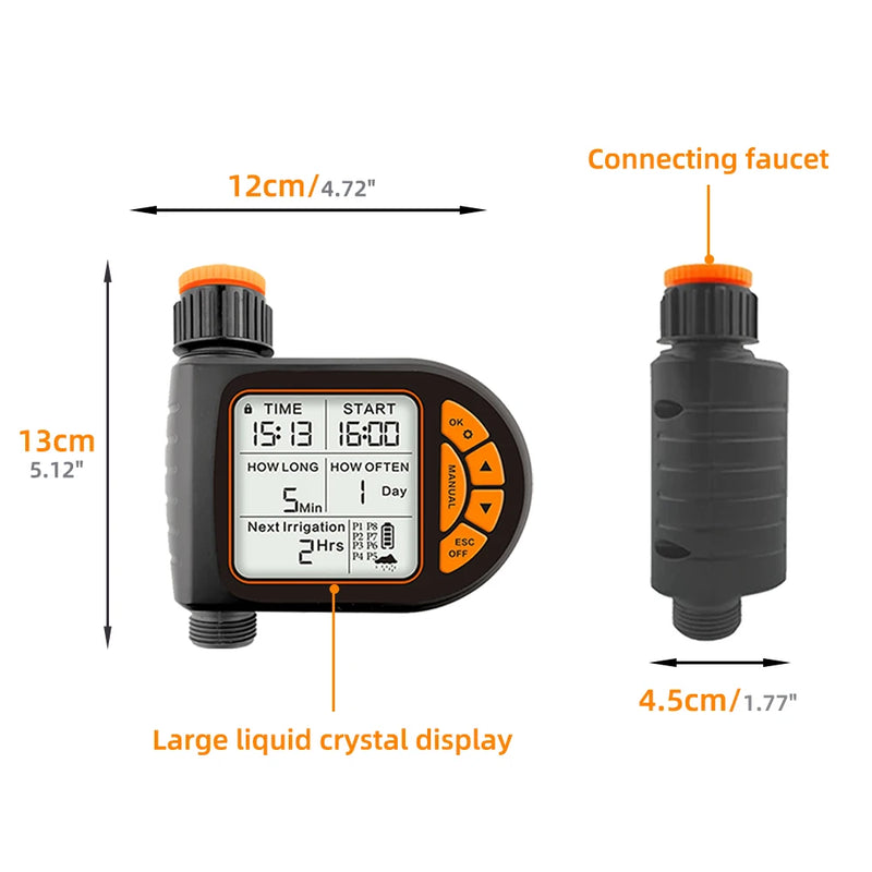 5-50M 1/4" Garden Smart Timer Irrigation Set IPX5 Waterproof LCD Automatic Watering Controller Can Be Used Water Lawn Plants kit