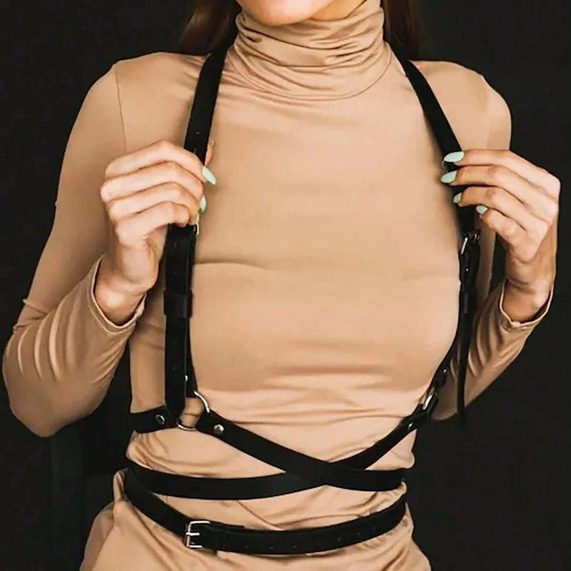 Women Punk Belt Fashion PU Leather Waist Belt Female Street Style Decoration Suspenders for Women Gothic Clothing Accessories