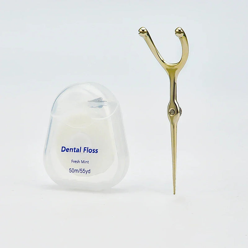 Stainless Steel Toothpick Dental Floss Portable Dental Floss 304 Oral Care Cleaning Gaps Tartar Y Shape Flossing Toothpick