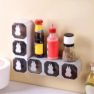 2/3 No - Drill Wall Mount Spice Organizer - Kitchen Drawer Storage Rack with Labels, Adhesive Seasoning Box for & | SAMAG