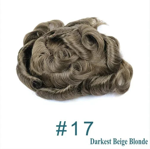 Super Ultra Thin Skin 0.02mm 80-100%Density Men Toupee Brown Black 210# Human Hair System Undetectable Natural Hairline Prosthes