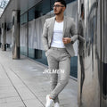 Gray Men's Suit 2 Piece Suit Summer Casual Jacket Pants Formal Wedding Tuxedo Groom Clothes Custom Color Blazer XS-5XL