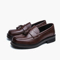 Men Square Toe Tassel Loafers Slip On Leather Dress Shoes Classic Business Formal Wedding Office Casual Non Slip Moccasins