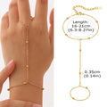 Luxury Minimalist Gold Plated Thin Chain Finger Ring Hand Bracelets for Women, Party Elegant Stainless - Visuel 14 | SAMAG