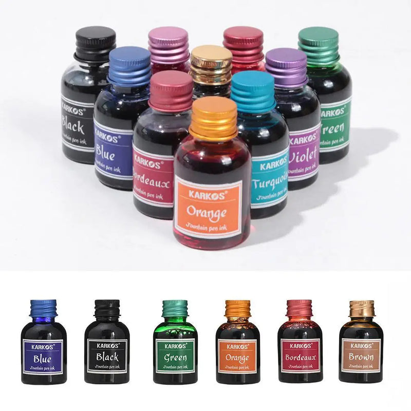 30ml Pure Colorful Fountain Pen Ink Universal Refill No Clogging Smooth Writing Ink Stationery for School Office Daily Writing ﻿