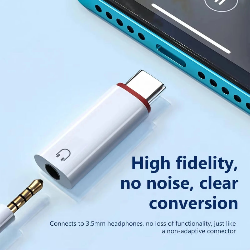 NNBILI Type C To 3.5mm Earphone Adapter 3.5 Jack USB C Audio Converter for iPhone 15 Samsung USB C to 3.5mm Headphone Connector