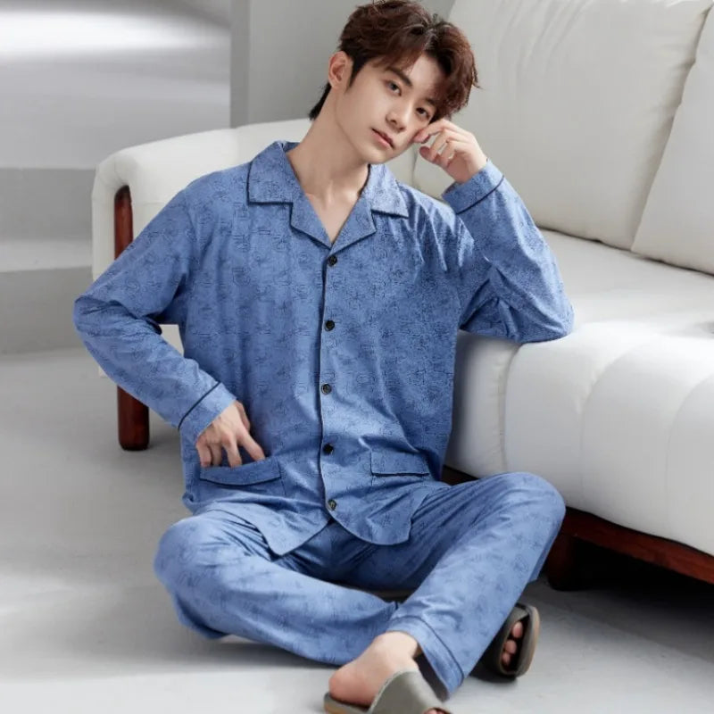 Pajama long sleeved comfortable men's spring and autumn | SAMAG