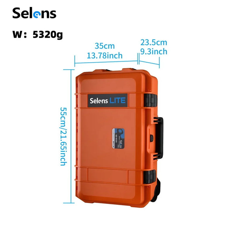 Selens Photography Toolbox Trolley Hard Case Professional Safety Protective Waterproof Shockproof Suitcase Safety Storage Box