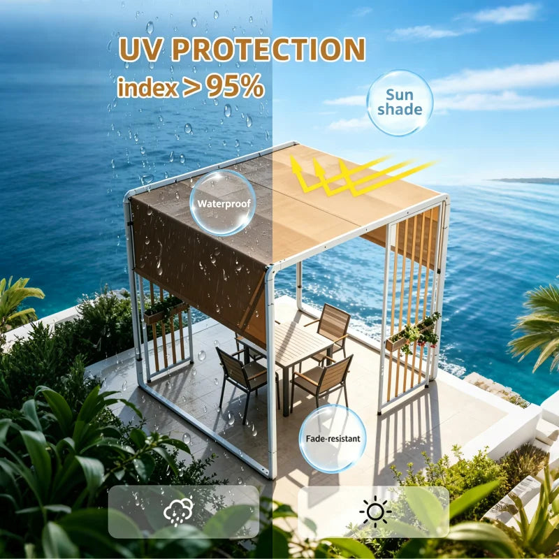Any Size Custom Built In LED Strip Aluminum Gazebo Warm - View 3 | SAMAG