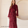 Large Size Flannel Men's Long Robe Kimono Gown Winter Thicken Sleepwear Loungewear Loose Coral Fleece Couple Pajama Home Clothes