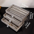 1pc Necklace Storage Box with Transparent Lid, 3-Layer Jewelry Tray Drawer Jewelry Display Box, Desktop Jewelry Box