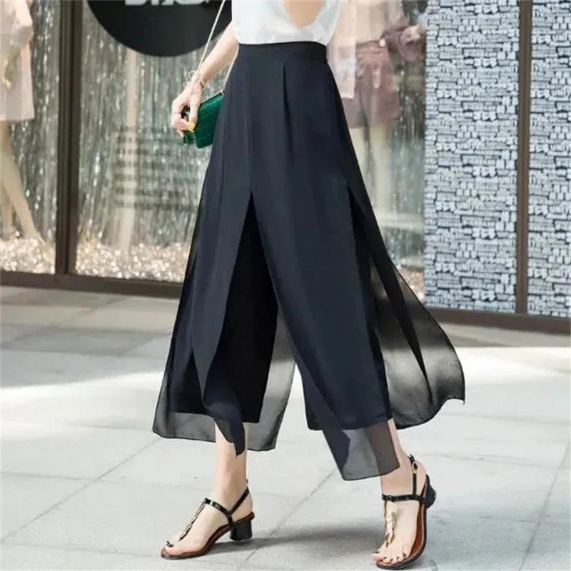 Korean Fashion Capri Pants Women Black Print Summer Thin - View 7 | SAMAG