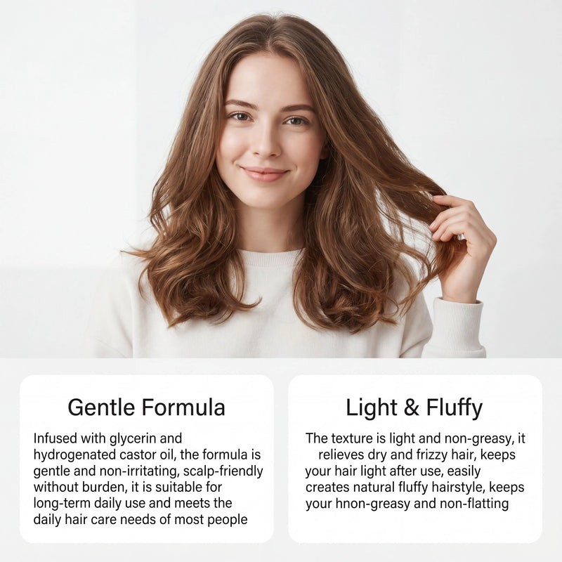 Fluffy Hair Serum With Built-In Brush Nourishing Scalp Hydrate Strengthening Volumizing Essence Korean Hair Care Scalp Massager