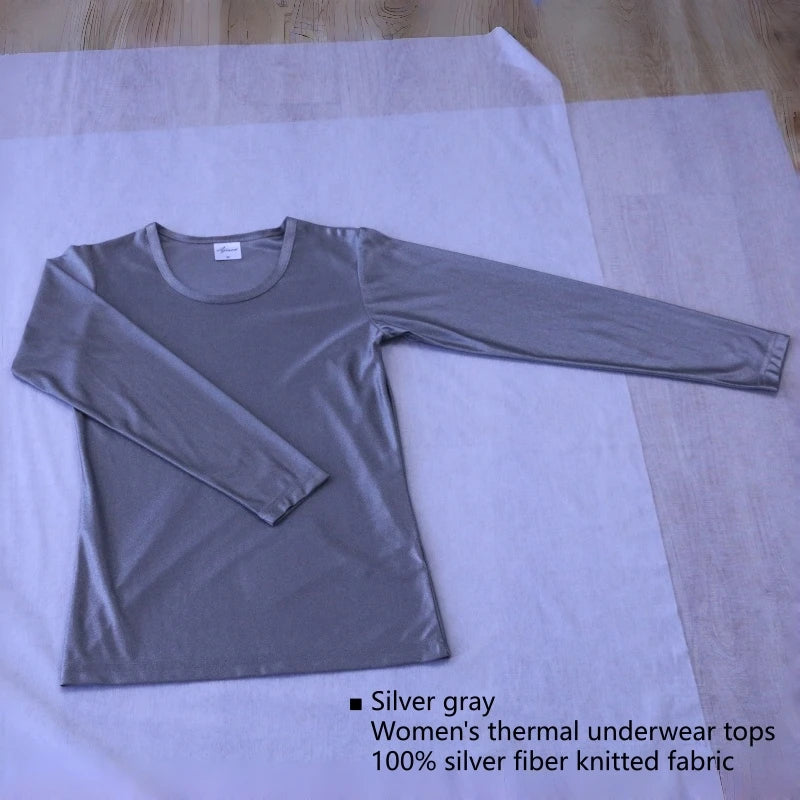 Anti-radiation 100% silver fiber knitted fabric women's long underwear Phone Electromagnetic radiation shielding men's underwear