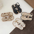 2024 New Women's Summer Outdoor Wear French Style Flat Bottom Sandals High Quality PVC Material Adults Roman Style Slippers