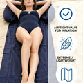 Inflatable Flocked Beach Mattress With Pillow 176×55cm | SAMAG