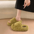Winter New Simple Style Round Toe Women's Cotton Slippers 2026 Fashion Solid Color Open Toe Thick Soled Casual Women Shoes