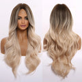 Red Brown Copper Ginger Long Wavy Synthetic Hair Wigs for Black Women Body Wave Ombre Wig Cosplay Natural Heat Resistant Wig