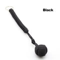 Black Monkey Fist Steel Ball Key Chain for Girls - Outdoor Security Protection Self Defense Lanyard for Bearing Broken Windows
