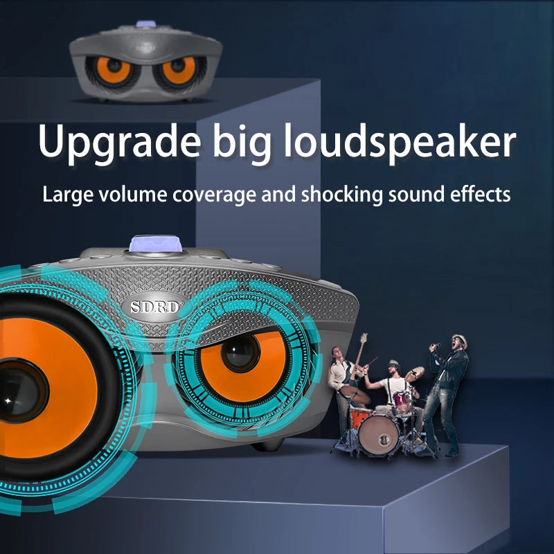SDRD Sd306plus 30W Home Theater Sound PA System Portable Bluetooth Speakers With Two Wireless Microphones Set TV Karaoke Player