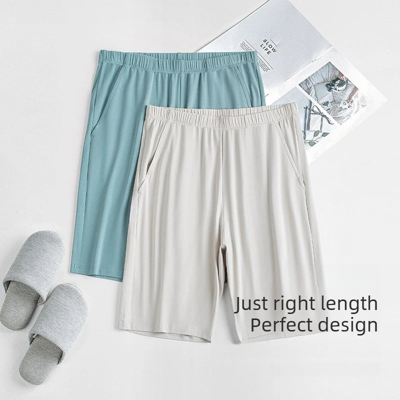 Men's Super Soft Cotton Modal Pajama Set Short Sleeves Antibacterial Sleepwear Home Loungewear Comfortable Breathable Nightwear