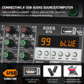 KDES Audio Mixer 4-6-8 Channel 99 DSP Effect Record PC 48V Phantom Power USB Sound Mixers Bluetooth DJ Console Mixing for Karaok