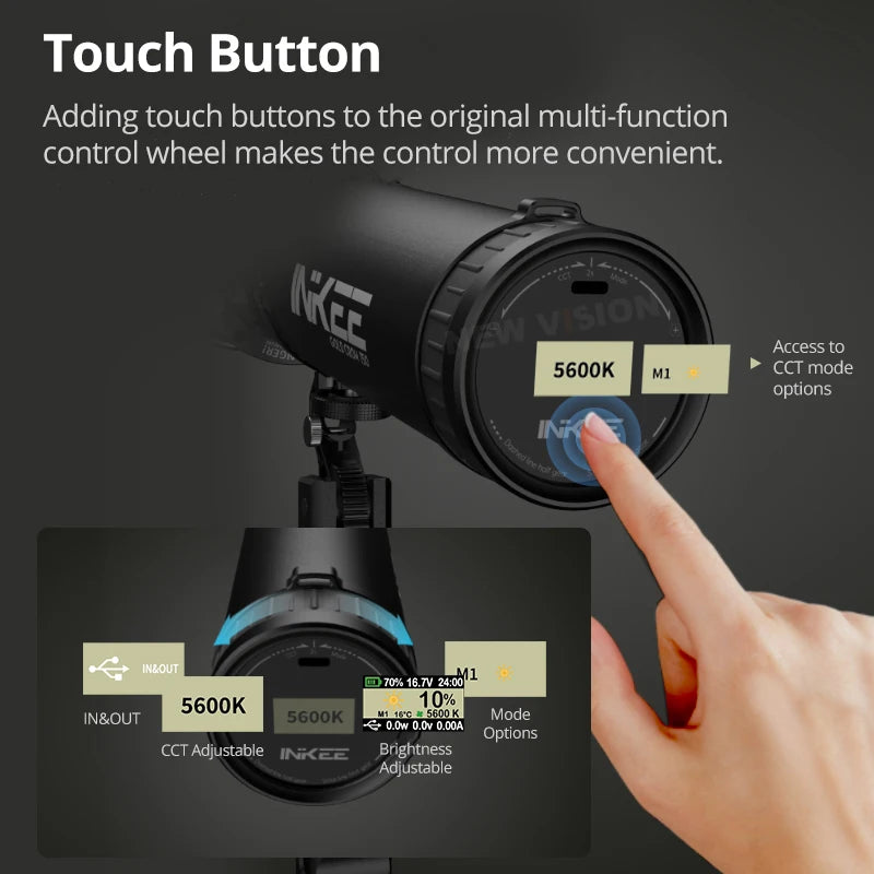 INKEE GC-150 GC-60 Photography Fill Light AMBITFUL Q7-65cm Bowens Mount Softbox With INKEE 135mm To GC Mount kit