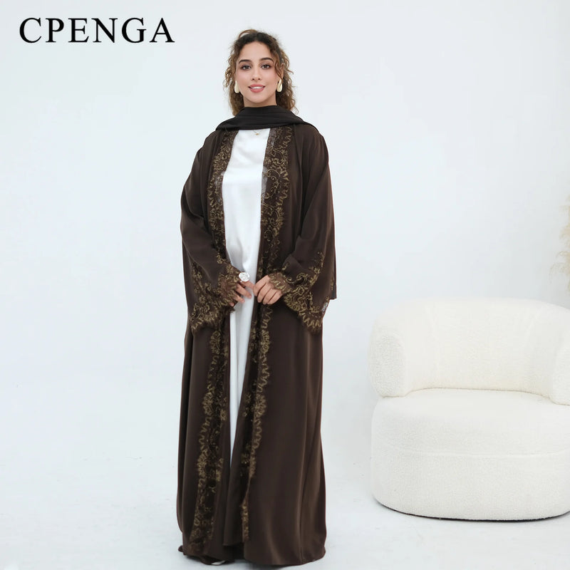 Luxury Floral Lace Abaya for Women Formal Wedding Evening | SAMAG