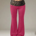 2026 Summer Women's Cross-border Sexy Leopard Print Patchwork High Waist Elastic Slim Fit Butt Lifting Slimming Flare Pants