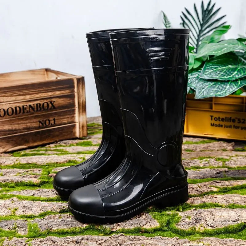 Spring Autumn High Male Shoes Work Camo Waterproof Resistant Without Lacing Cheap Fishing Wellies New On Offer Men's Rain Boots