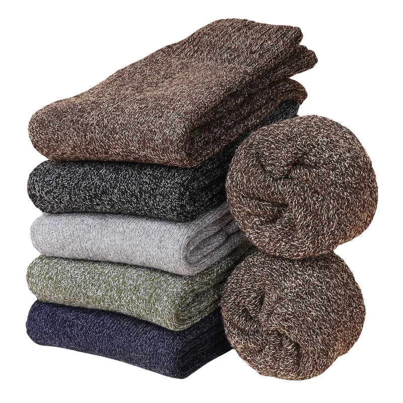5pairs Unisex Ethnic Style Vintage Thick Wool Warm Crew | SAMAG