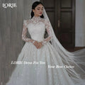 LORIE Vintage Lace Wedding Dress A - Line Appliques - View 3 | SAMAG