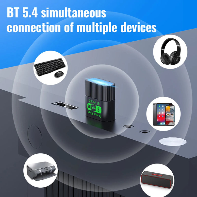 AX900 USB WiFi 6 Bluetooth 5.4 Adapter 2in1 Dual Band 2.4G&5GHz Network Wireless Receiver Driver Free For - Visuel 2 | SAMAG