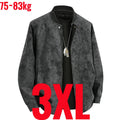 Big Size 8XL Suede Leather Jacket Men Cotton Padded Coat Motorcycle Male Oversize College Large Plus Winter Zipper Windbreaker
