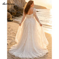 Romantic Plus Size Tulle Wedding Dress Long Sleeve - View 2 | SAMAG