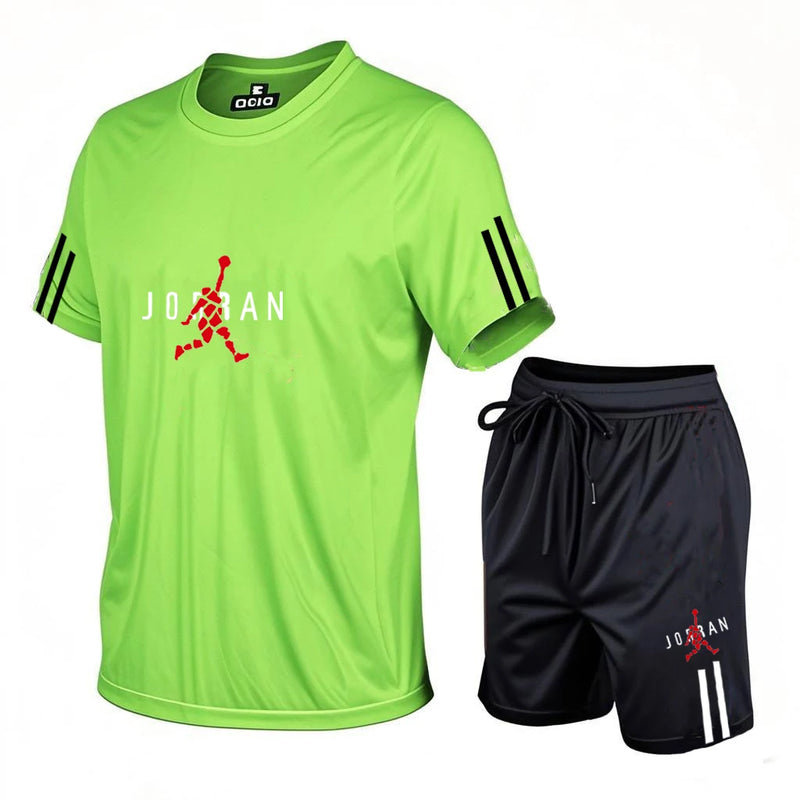 Men's Casual Sports Two - Piece Set, Fashionable Printed Short - Sleeved and Running - View 3 | SAMAG