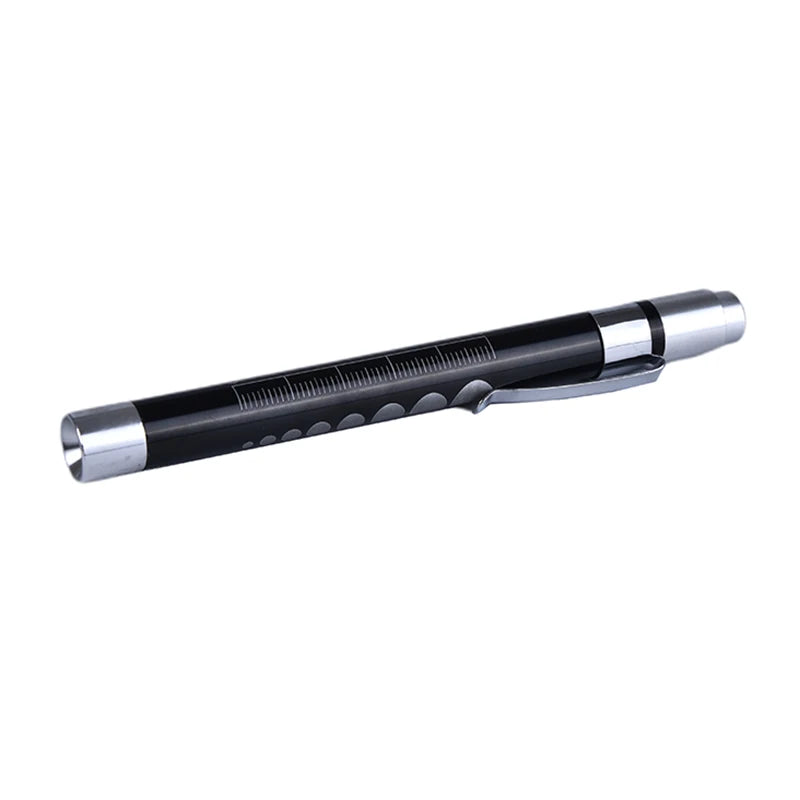 White Light Reusable LED Medical Penlight Flashlight With Pupil Gauge Pocket Clip Pen Light Torch Lamp For Nurses Doctors Readin