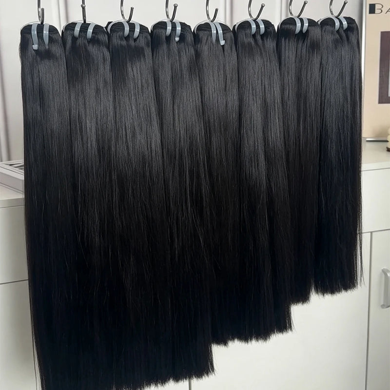 26inch 30inch Straight 14A 16A Vietnamese Hair Weft NCST 100% Human Hair Natural Black 3 4pcs Bundle Raw Hair Bundles Remy Thick Hair Extensions