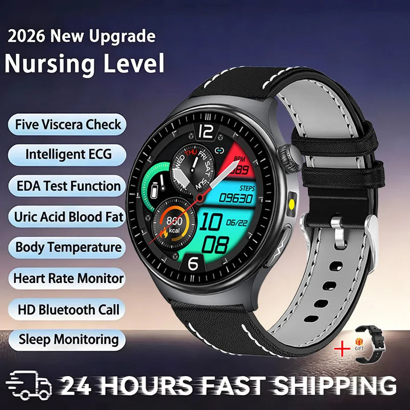 2026 New Health Sport ECG AI Diagnosis Smart Watches Men Heart Rate Blood Pressure IP68 Waterproof Smartwatches For Men Women